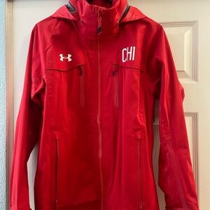 Under Armour Women Red Chile Hooded Jacket. Size medium.